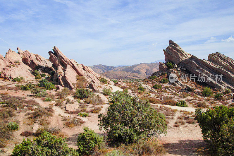 Vasquez Rocks, CA的鸟瞰图